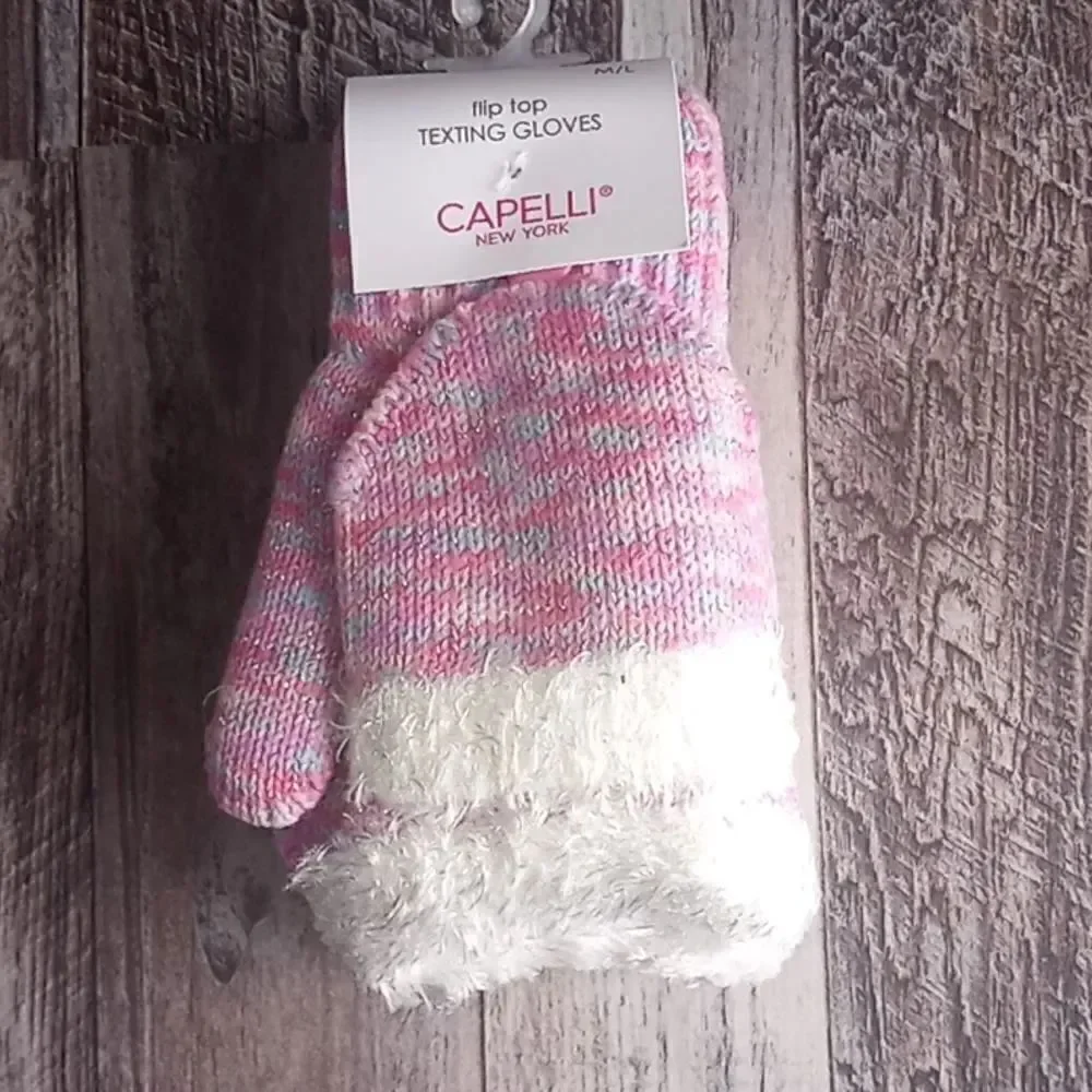 Capelli NEW YORK Kids' Girls Space Dye Flip Top Mittens (Big Kid)